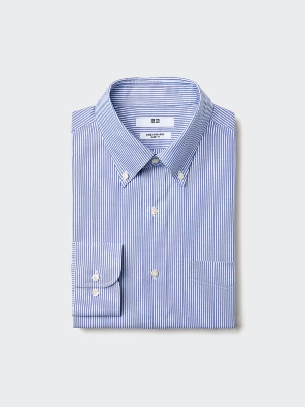 Рубашка зауженного кроя Super Non-Iron / на пуговицах / в полоску