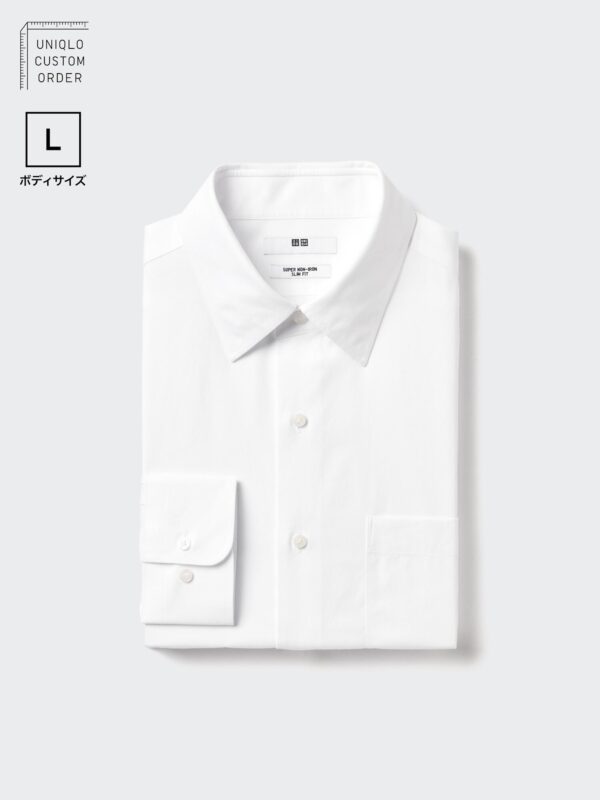 Тонкая рубашка без глажки / Обычный воротник / Длинные рукава / L