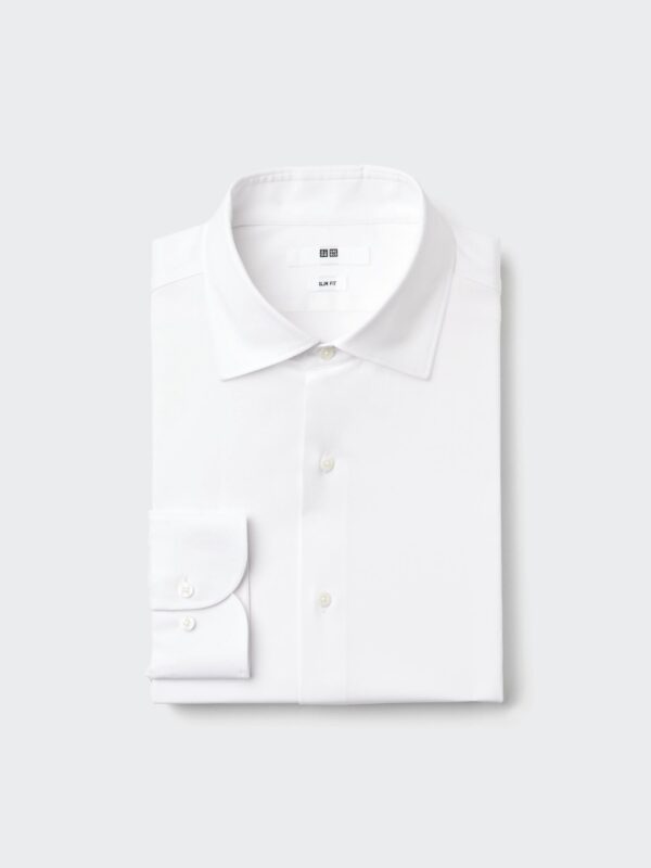 Рубашка Fine Cross Slim с полушироким воротником без карманов