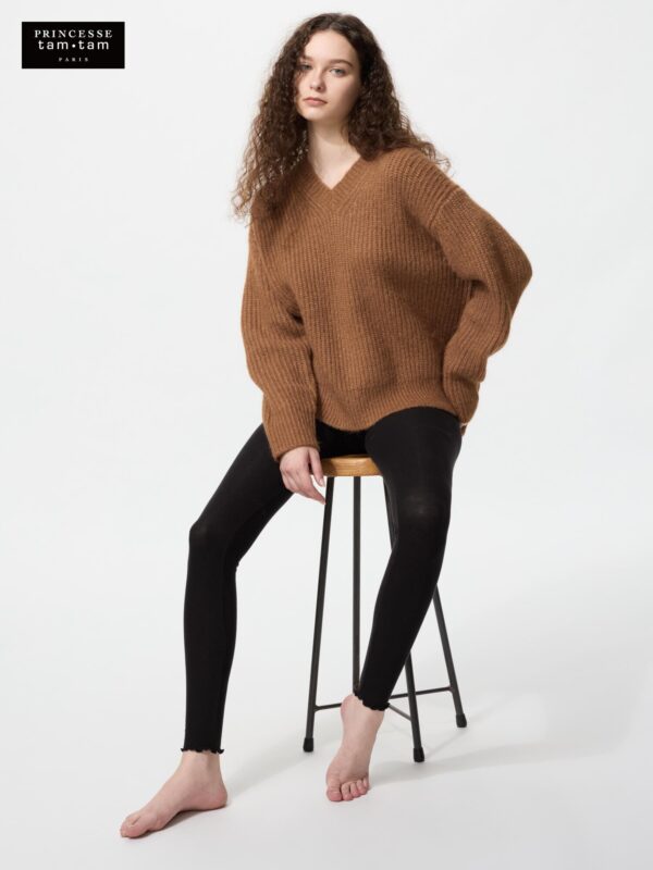 Очень теплые леггинсы в рубчик из кашемировой смеси Heattech