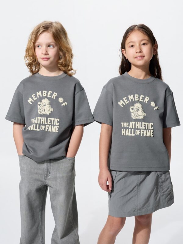 Футболка с круглым вырезом и графическим принтом AIRism Cotton