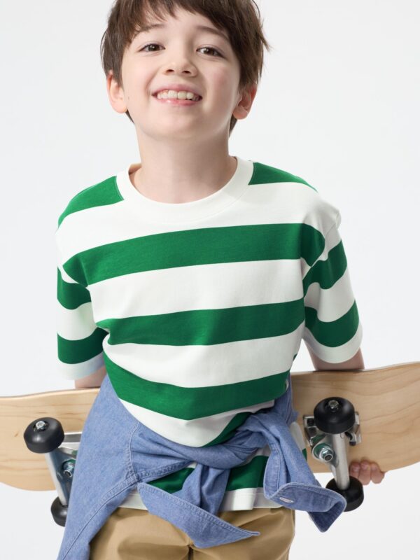 Футболка AIRism из хлопка в полоску с круглым вырезом