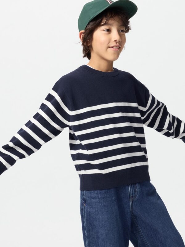Детский свитер с рипс-эффектом, поддающийся стирке (в полоску)