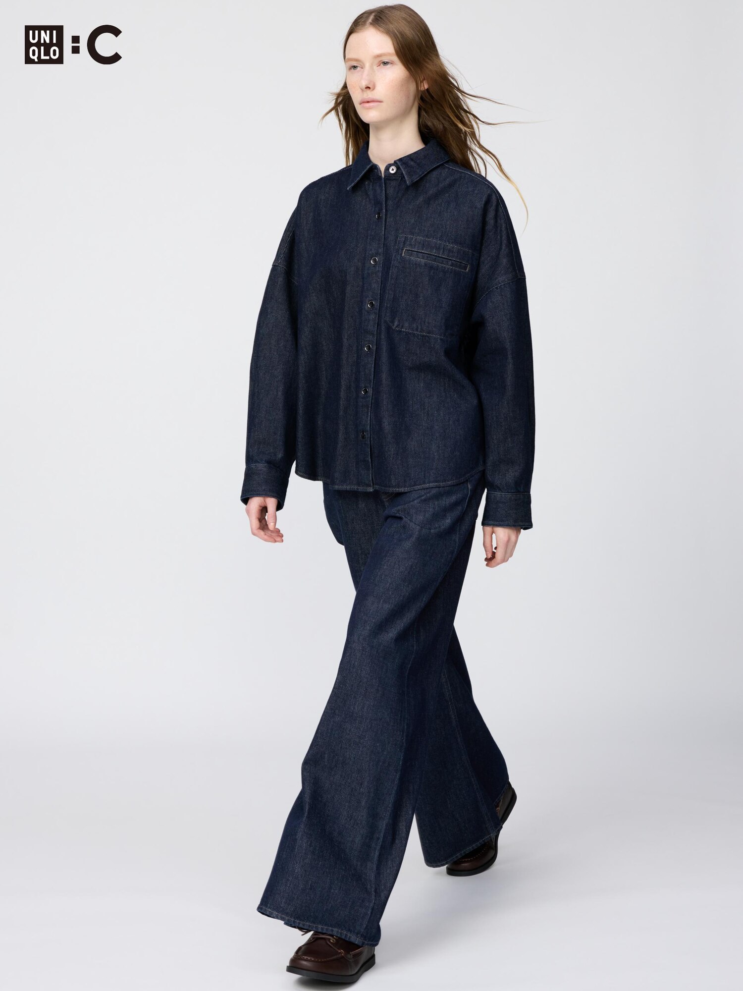 Низкие широкие джинсы