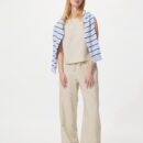 Легкие брюки из льняной смеси большой длины