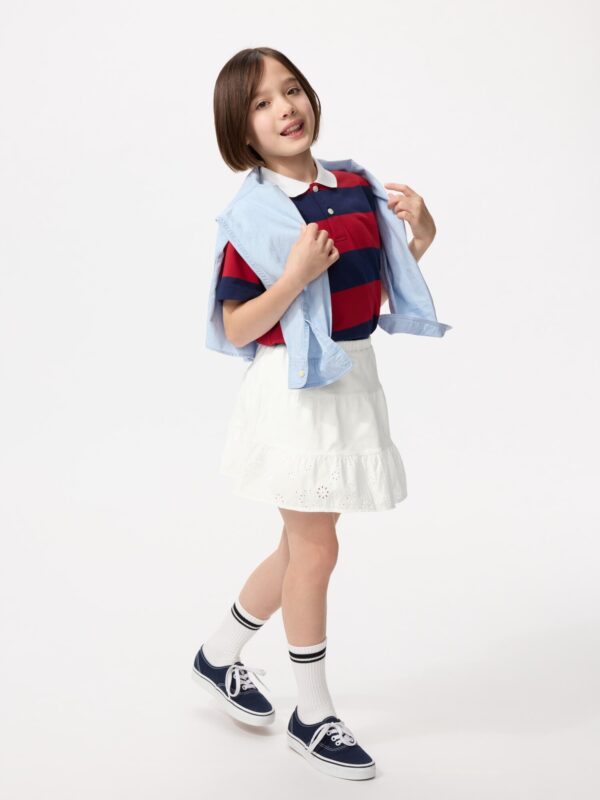 Джерси-мини-юбка для девочек с вышивкой