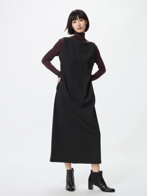 Цельнокроеное платье без рукавов из крепированного джерси