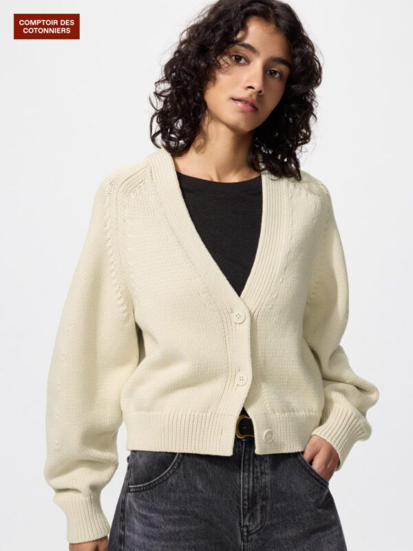 Кардиган Relax с V-образным вырезом из хлопчатобумажной смеси