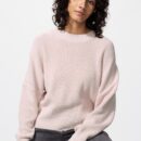 Хлопчатобумажный свитер с круглым вырезом в непринужденном стиле