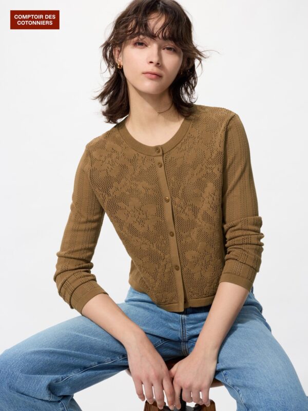 Вязаный крючком кардиган из хлопка
