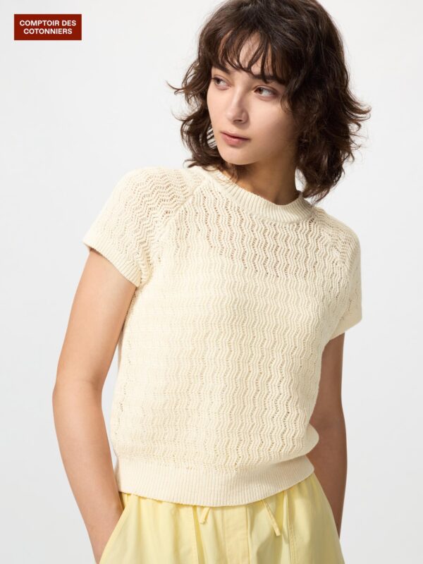 Льняной свитер с круглым вырезом