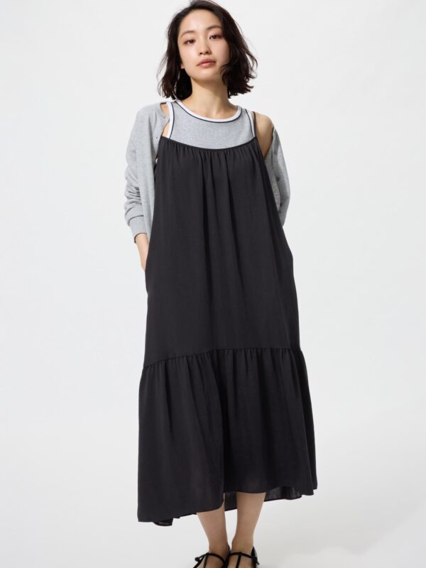 Платье-комбинация с рюшами, укороченное