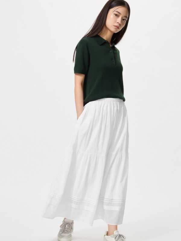 Макси-юбка с ярусами, укороченная длина