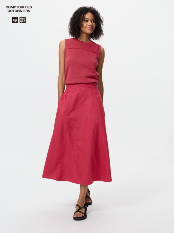 Льняная юбка с расклешением