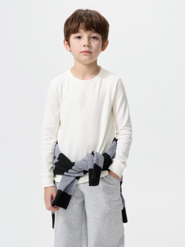 Сверхтёплый хлопковый T‑шот HEATTECH с круглым вырезом