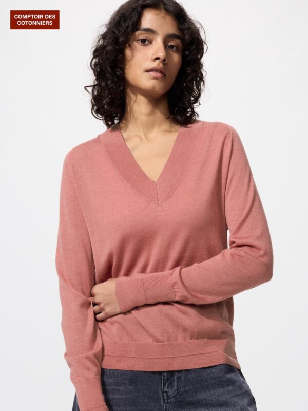 Свитер V-образный вырез Merino Silk