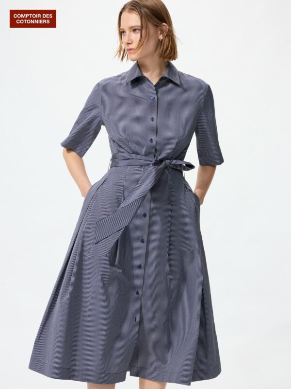 Платье-рубашка в полоску