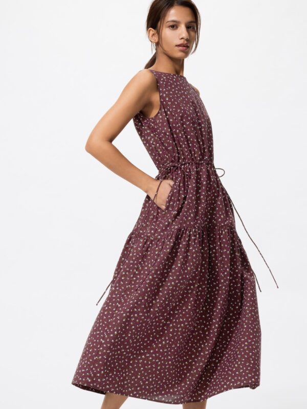 Сарафан с утяжкой на талии, без рукавов, цветочный, укороченный