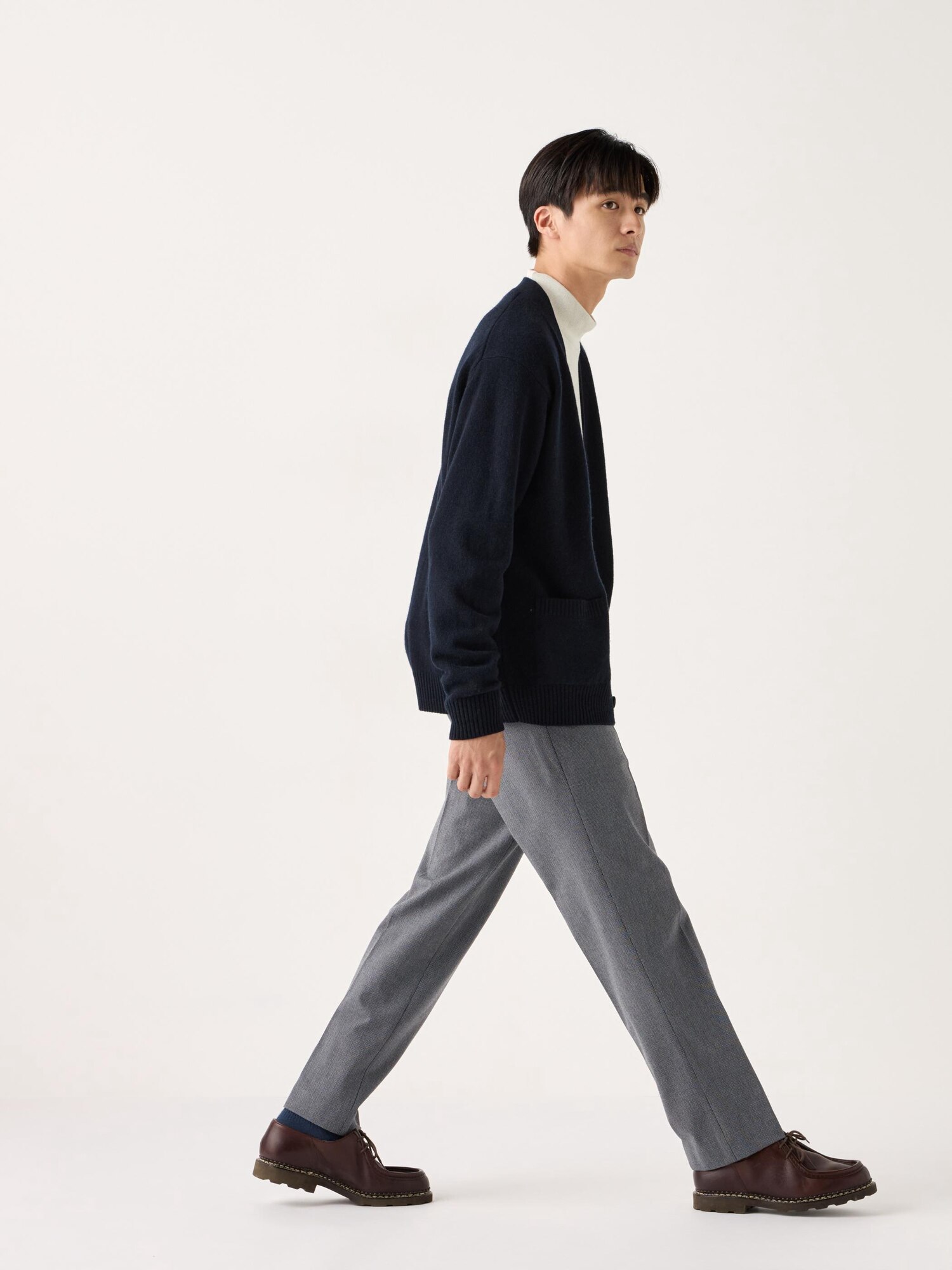 Heattech Smart Брюки (длина 76 см) с узором "гусиная лапка"