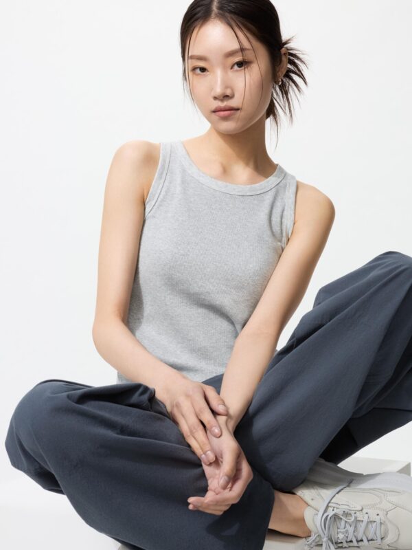 Топ-бюстгальтер в рубчик с американским рукавом