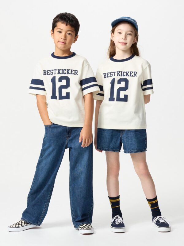 Хлопковая футболка с круглым вырезом и графическим рисунком Airism из хлопка