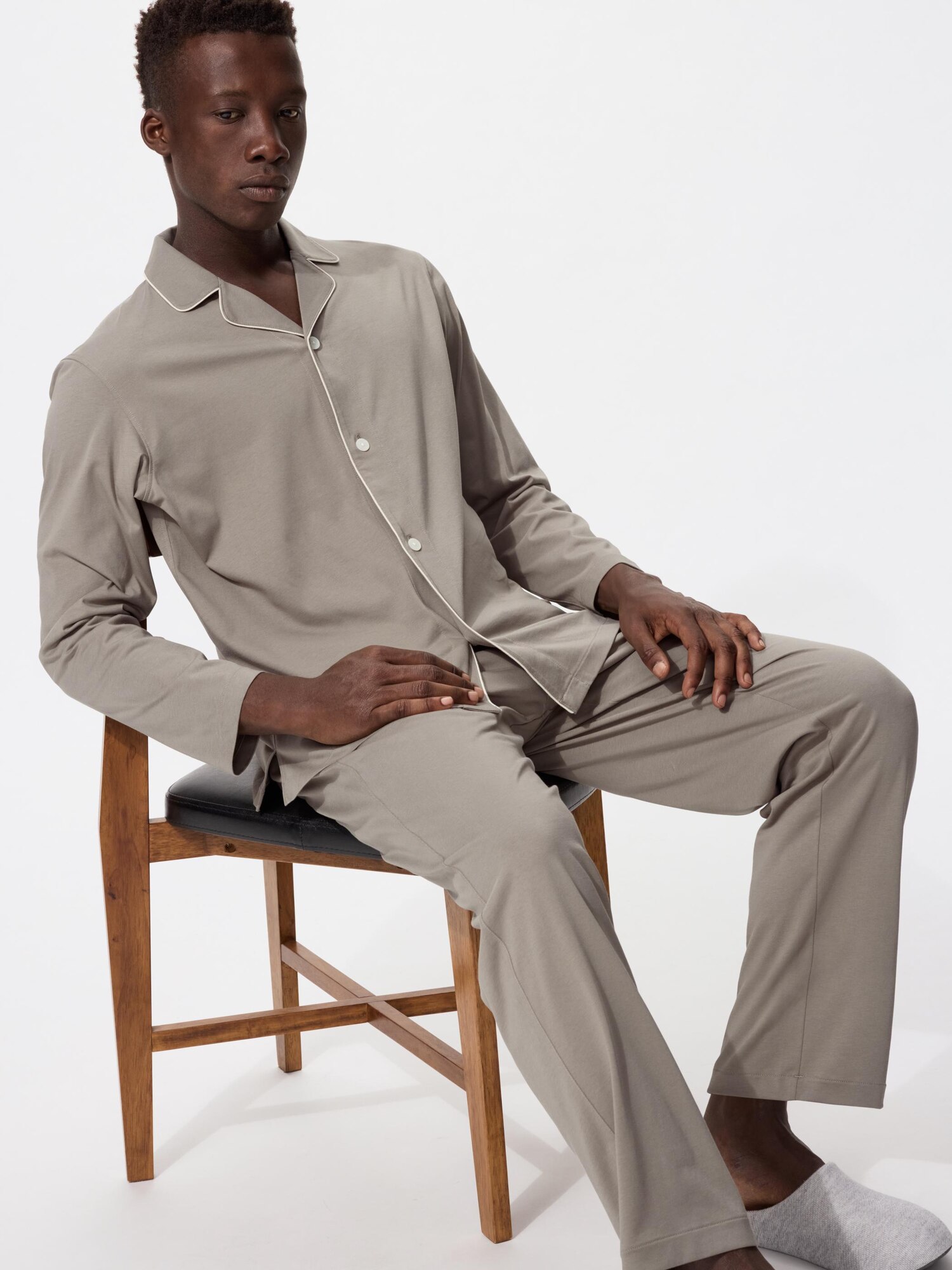 Хлопковая пижама AIRism (длинный рукав)