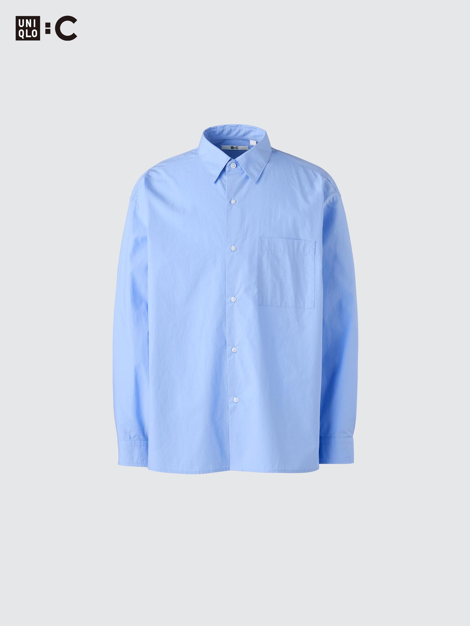 Широкая рубашка oversize из грубой ткани (с длинными рукавами)