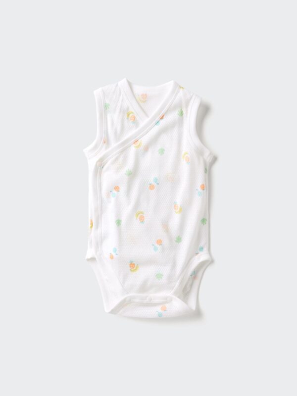 Футболка-боди из хлопкового трикотажа без рукавов с принтом