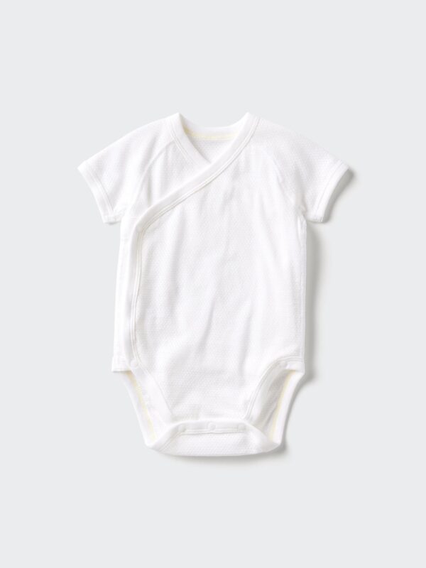 Футболка-боди из хлопковой сетки с короткими рукавами