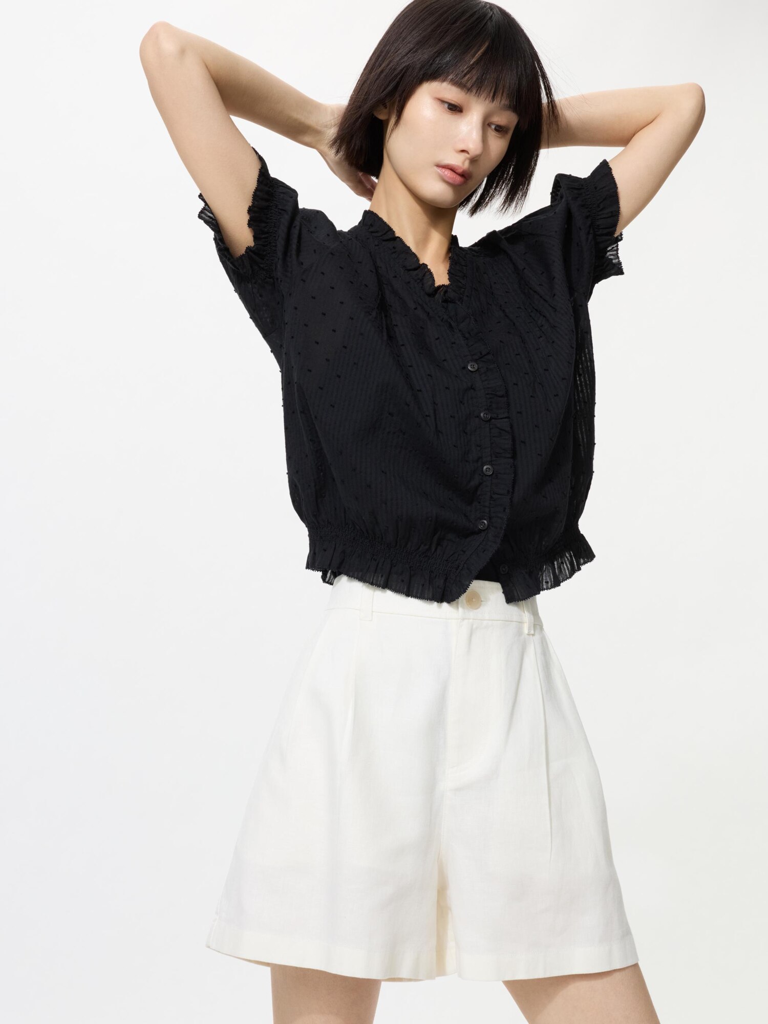 Шорты из льна и хлопка