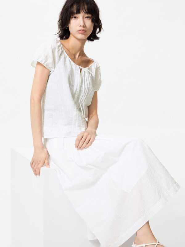 Длинная юбка из смесовой льняной ткани (длина юбки 75–79 см)