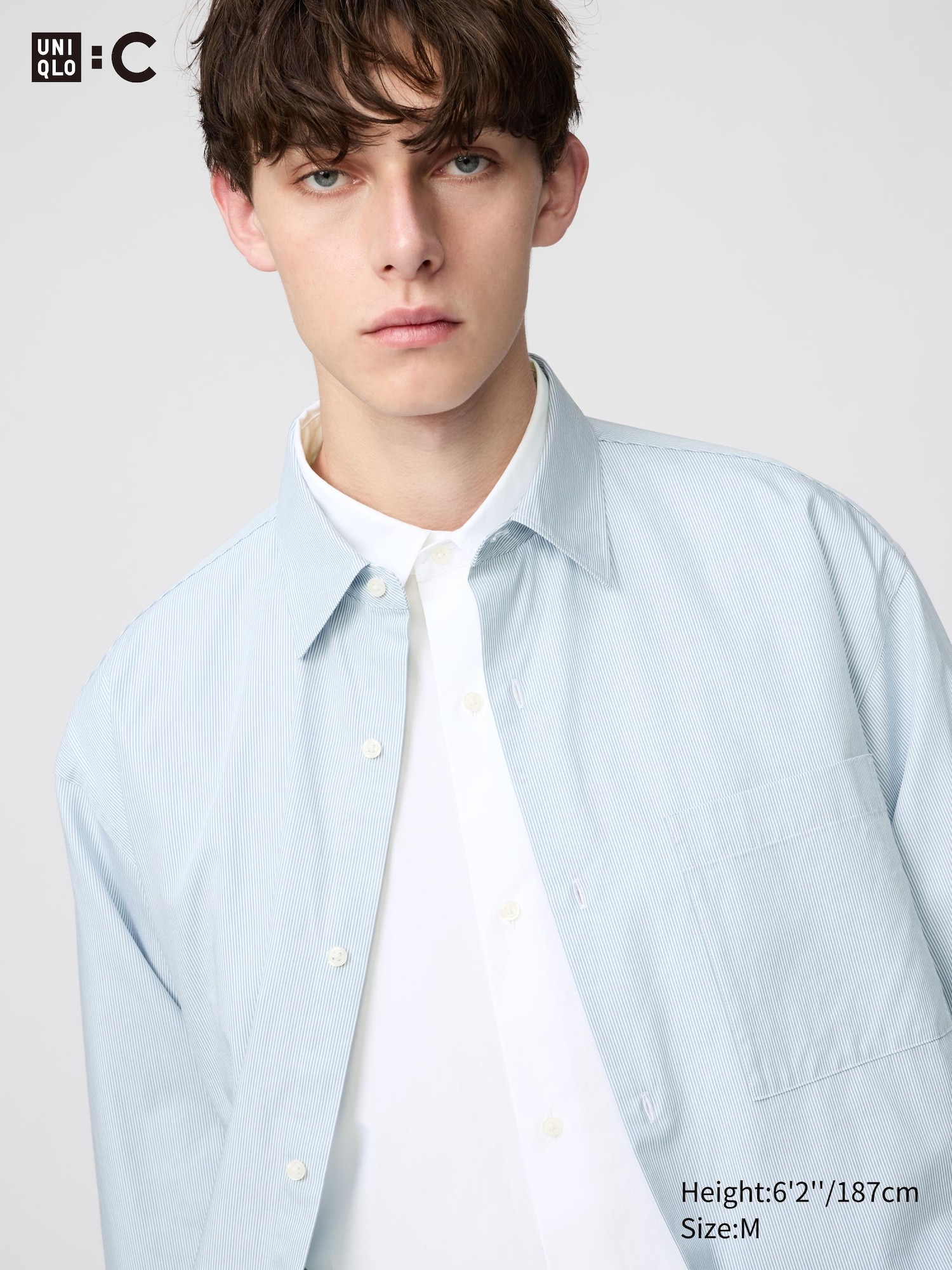 Широкая рубашка оверсайз из грубой ткани (с полосками)