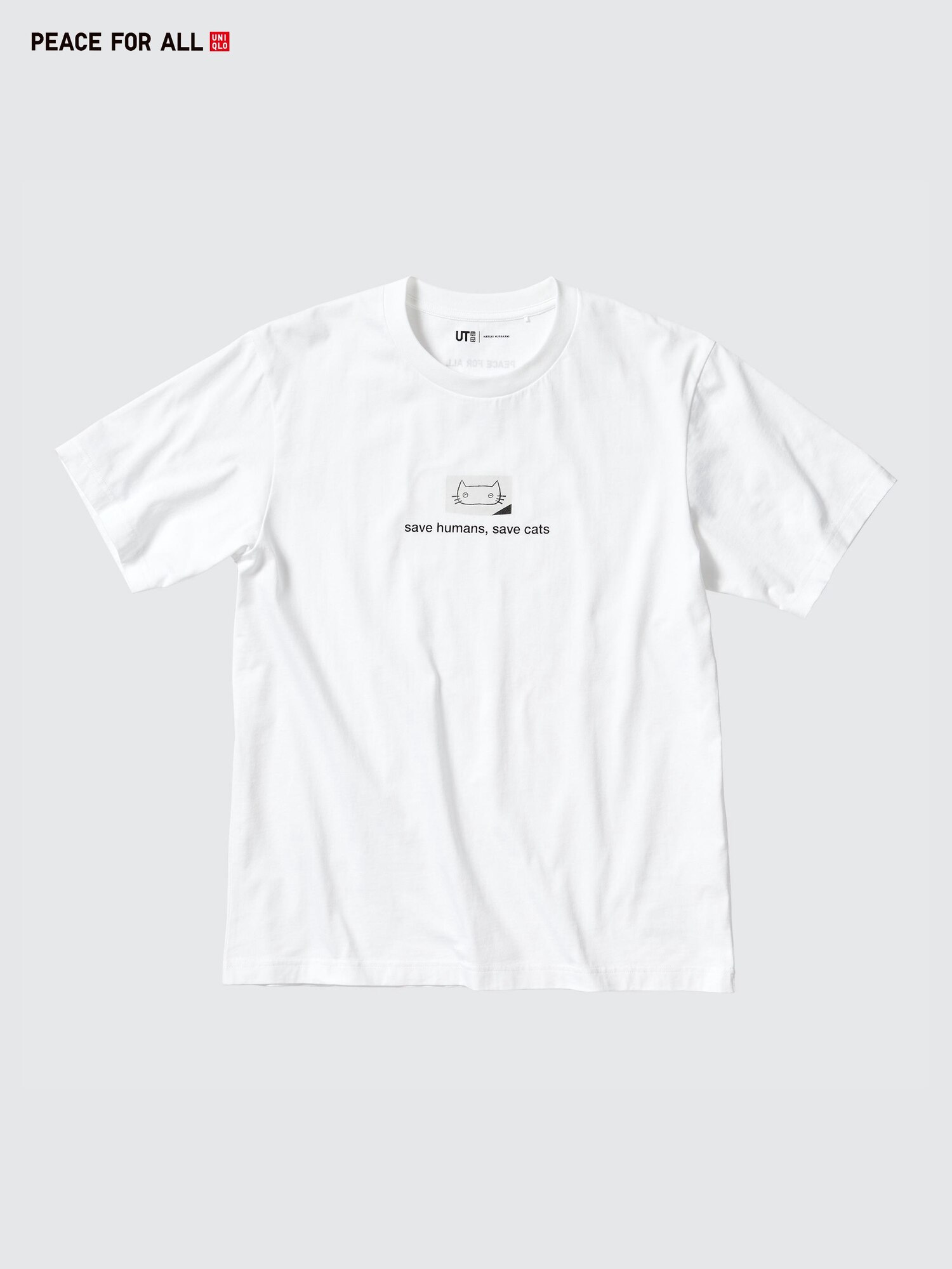 Футболка с принтом «PEACE FOR ALL» (с коротким рукавом, крой regular), Haruki Murakami