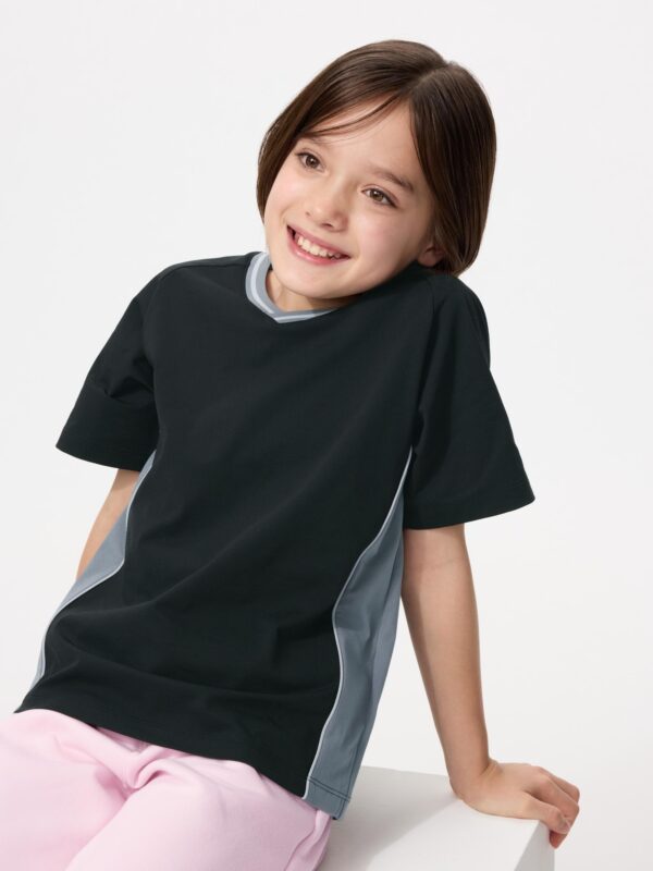 Детская футболка с V-образным вырезом DRY-EX (биколор)