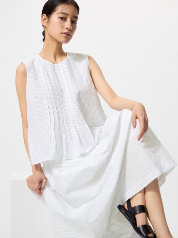 Льняная смесовая юбка с подрезом (длина 68–72 см, короткая модель)