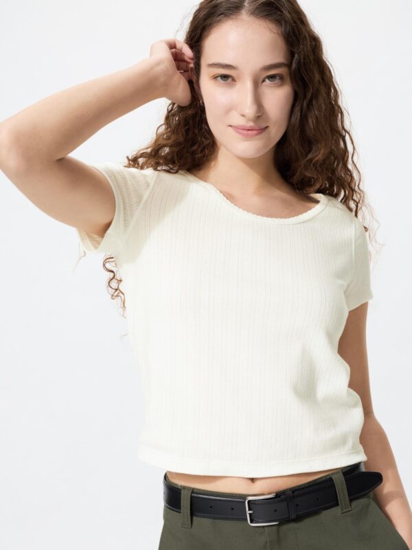 Мини-футболка с круглым вырезом из тонкого трикотажа