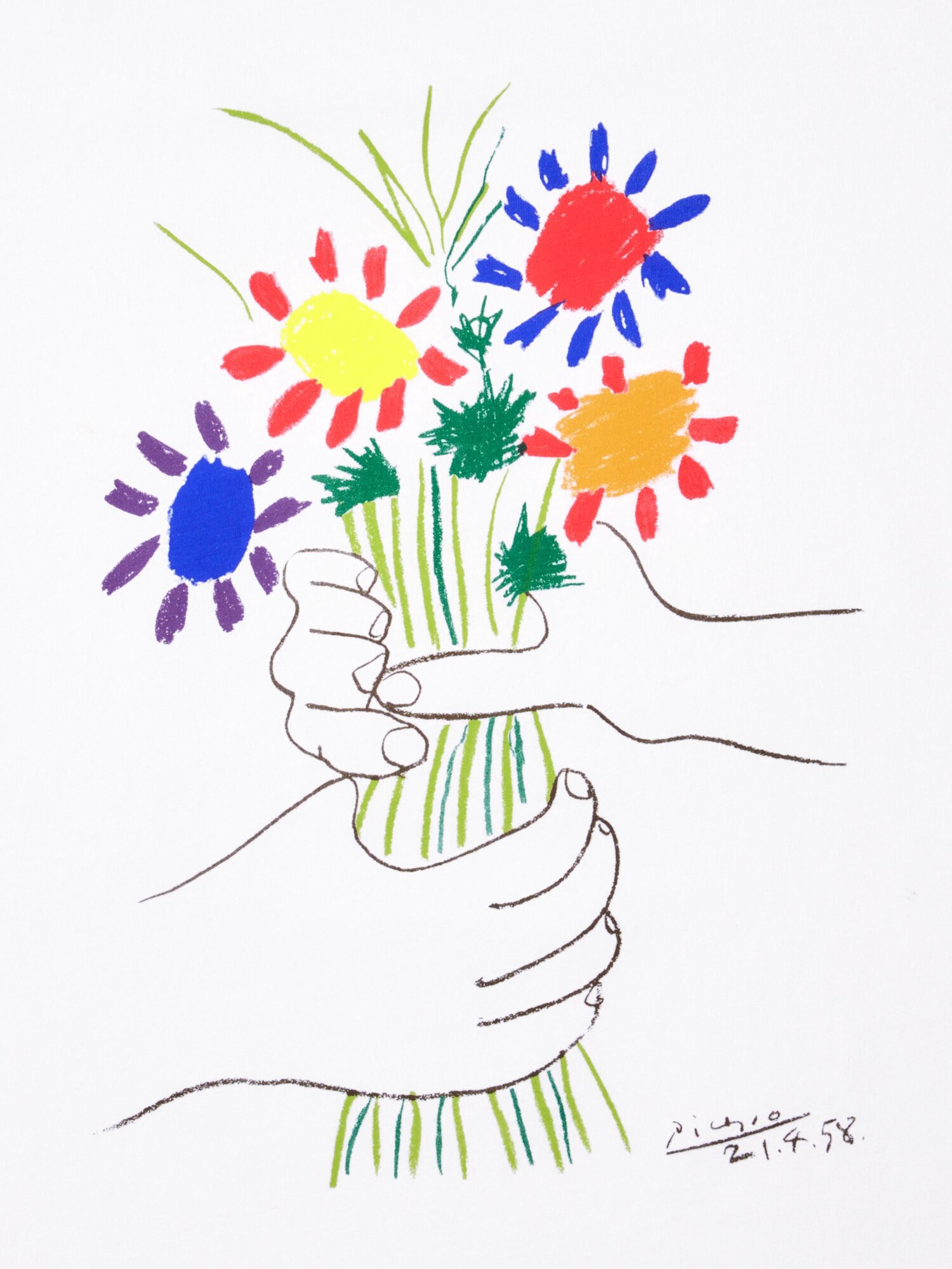 Футболка с графическим принтом PEACE FOR ALL (с коротким рукавом, крой регуляр) Picasso