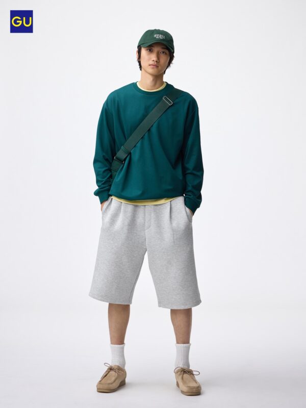 Свободные укороченные свитшотные шорты GU с пышными рукавами