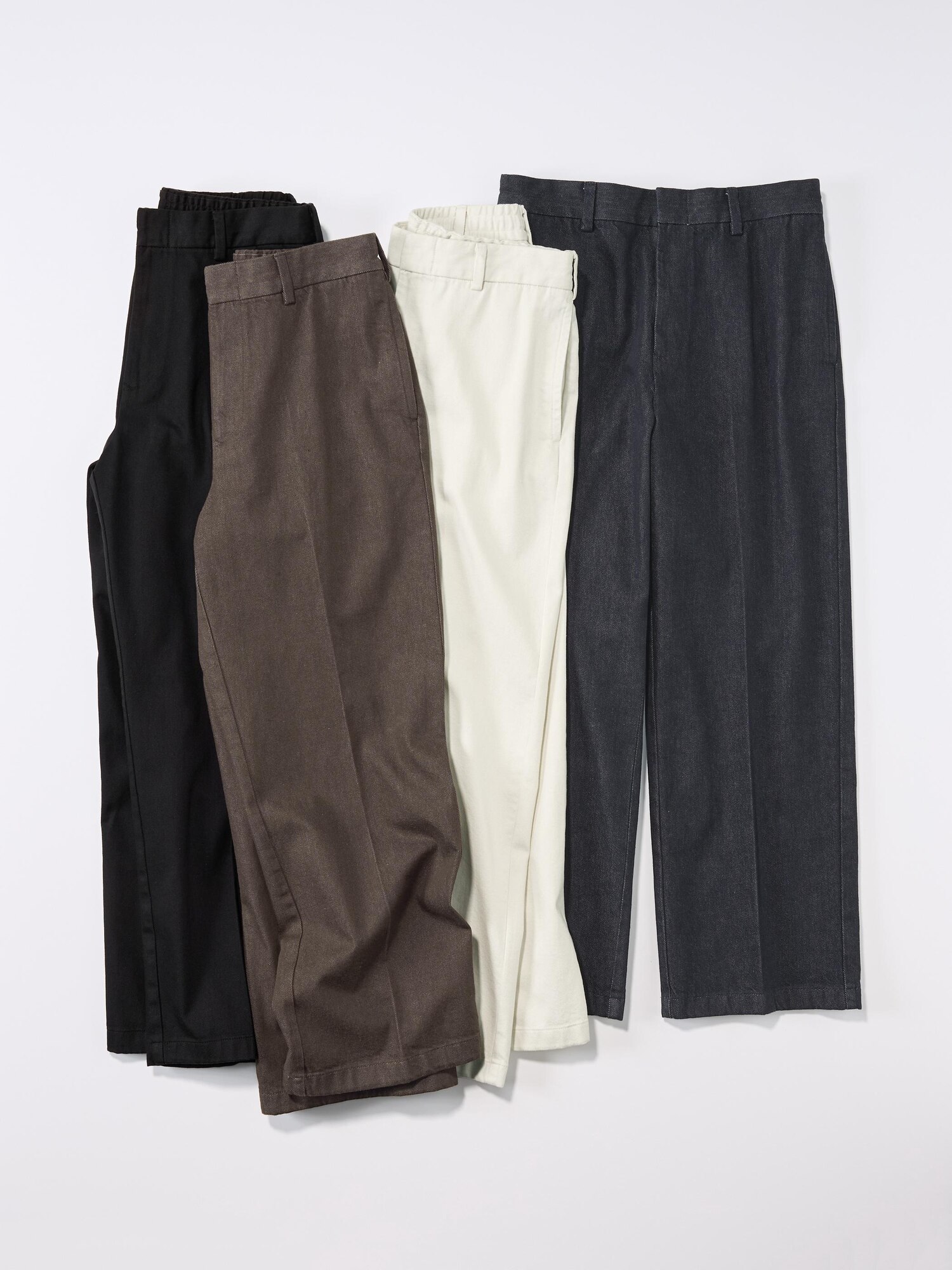 Широкие прямые брюки из твила GU
