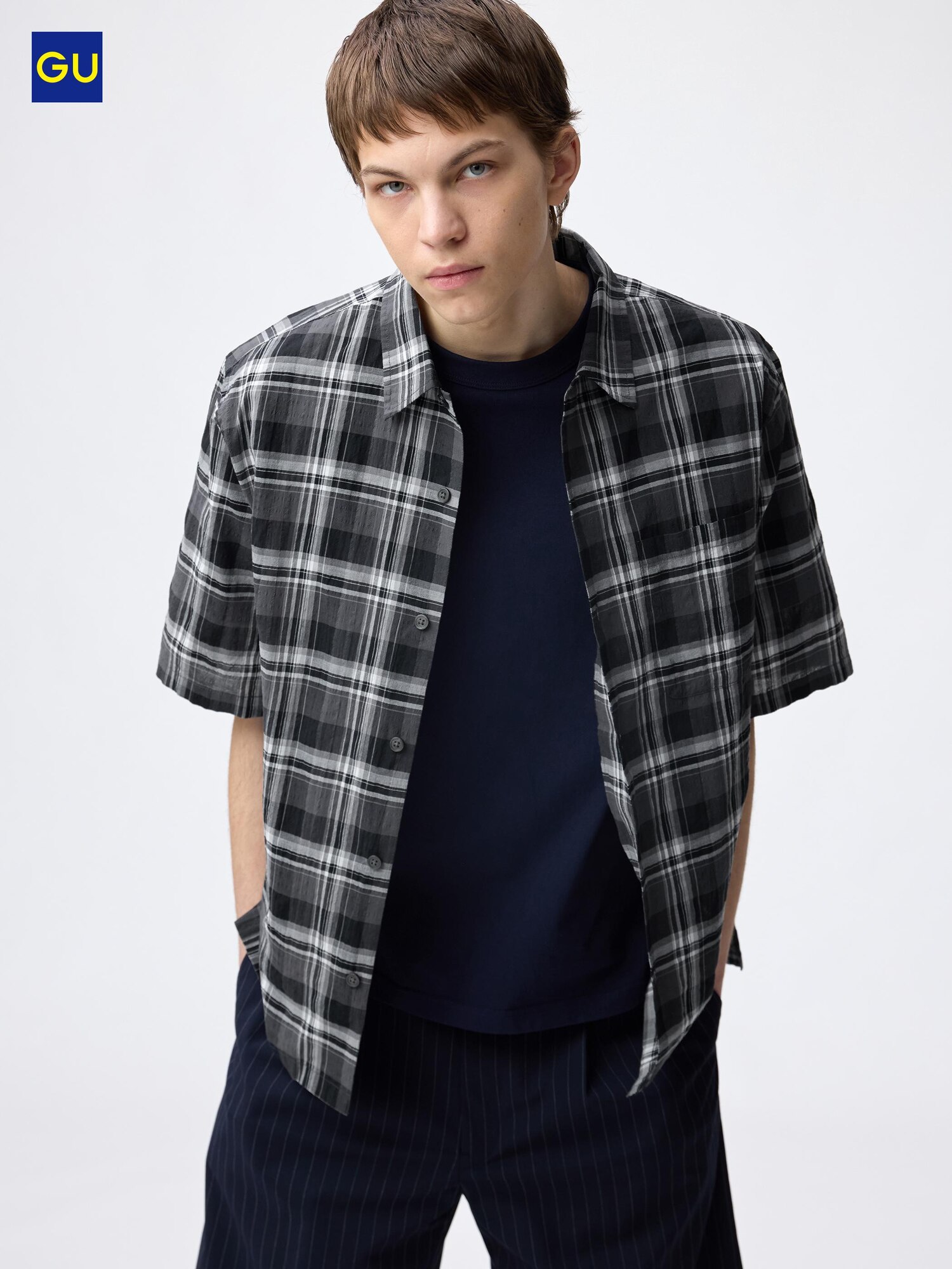 Футболка с текстурным узором GU (с коротким рукавом)