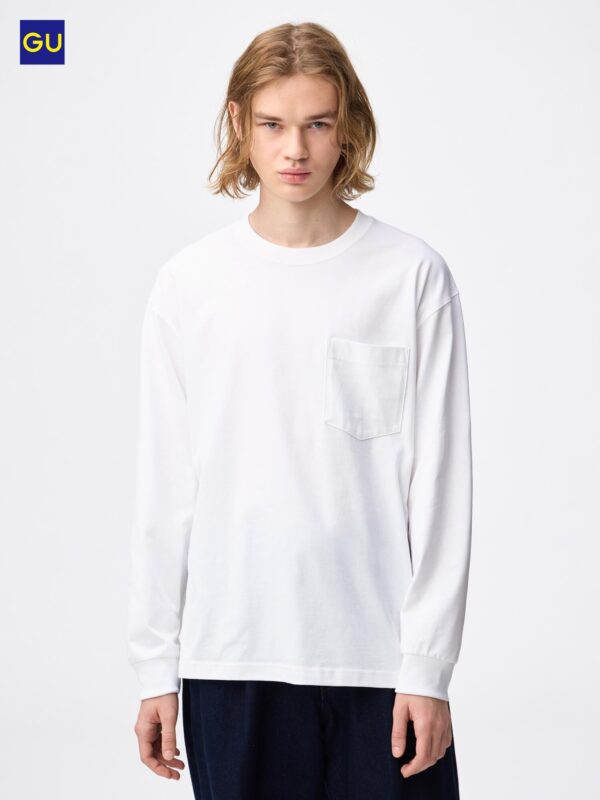 Тяжелая хлопковая футболка с круглым вырезом (длинный рукав)