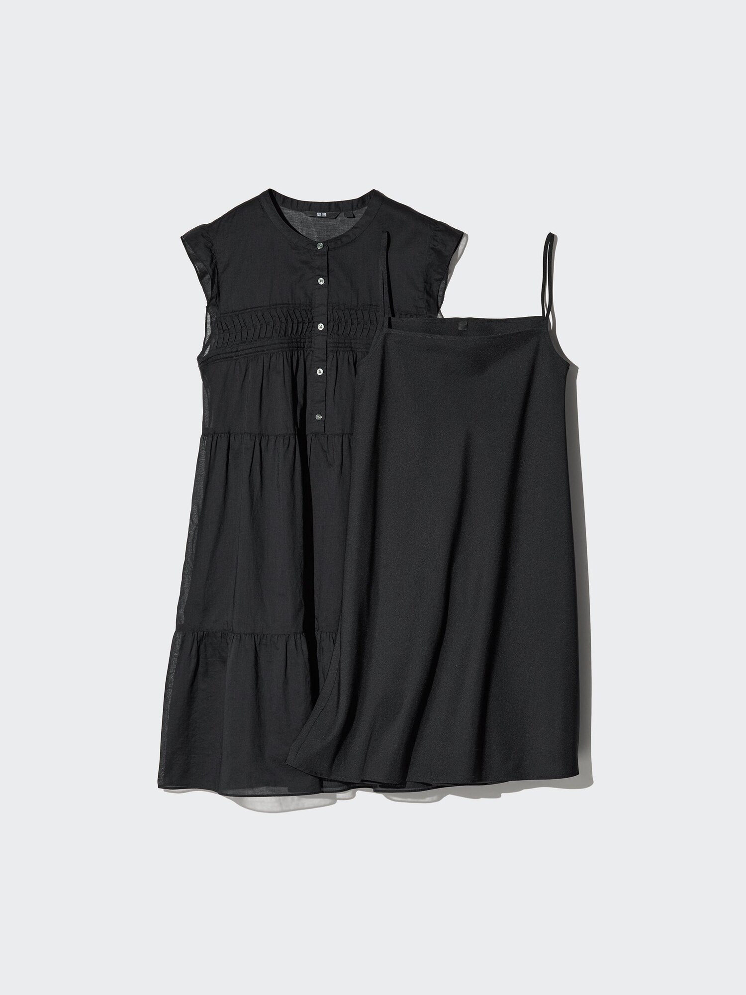 Платье из легкого хлопка с ярусной юбкой (без рукавов)