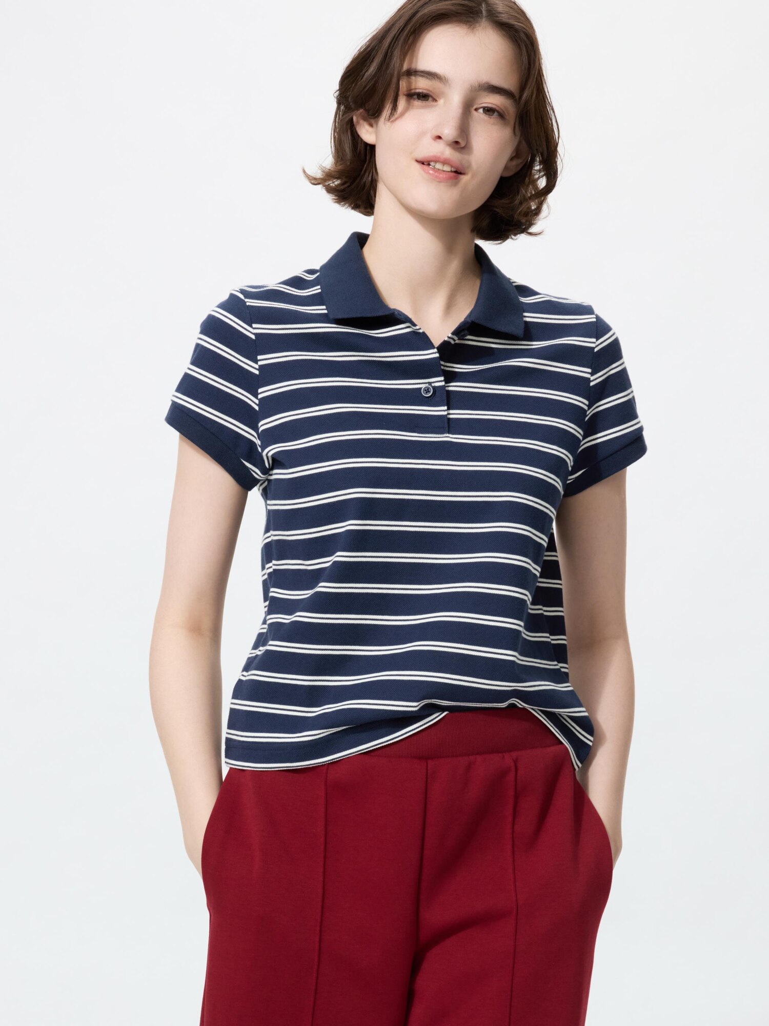 Мини-поло из пике в полоску B